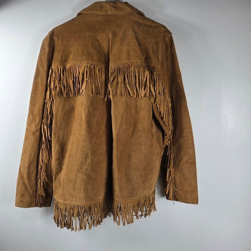 Vintage Suede Fringe Western Jacket‎ Blazer Women's Boho Hippie Cowboy Style New - Picture 2 of 5